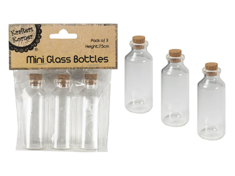 7.5CM Mini Glass Bottles with Cork Lids