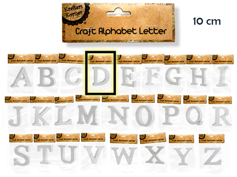 10CM White Alphabet Letters - D