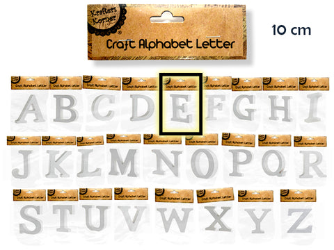 10CM White Alphabet Letters - E