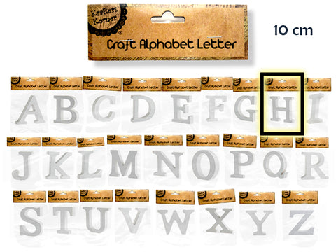 10CM White Alphabet Letters - H