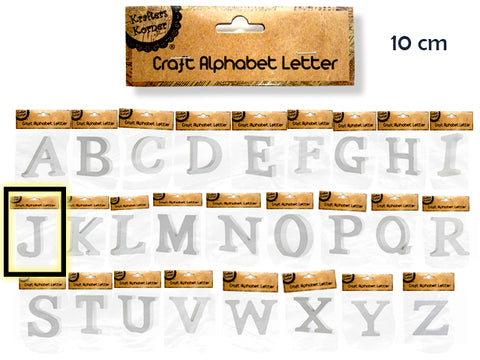 10CM White Alphabet Letters - J