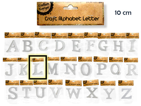 10CM White Alphabet Letters - L