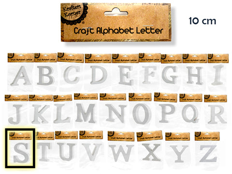10CM White Alphabet Letters - S