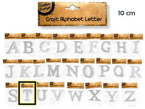 10CM White Alphabet Letters - T