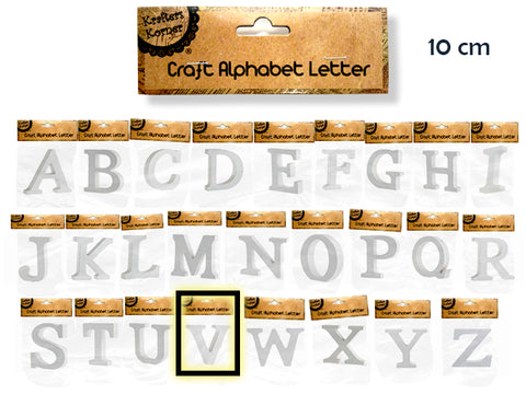 10CM White Alphabet Letters - V