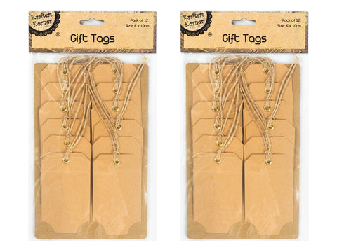 Gift Tags Natural with Jute String