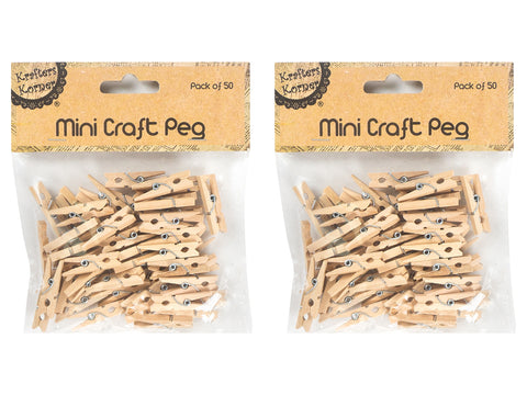 Natural Mini Craft Pegs