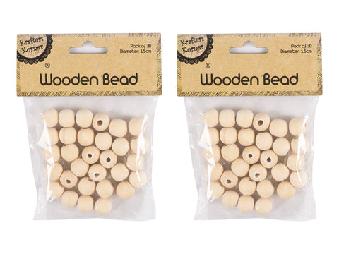 15mm Wooden Beads