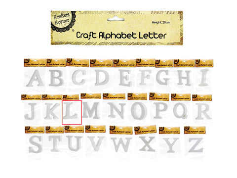 20CM White Alphabet Letters - L