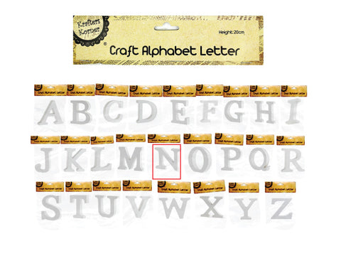 20CM White Alphabet Letters - N