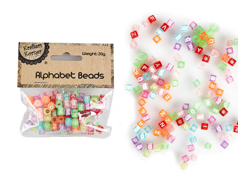 Coloured Alphabet Beads 20G