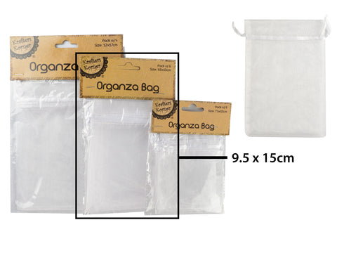 Medium Organza Bags White