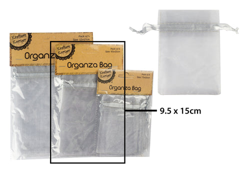 Medium Organza Bags Silver