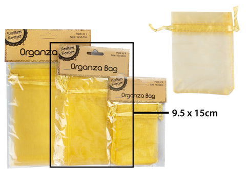 Medium Organza Bags Gold