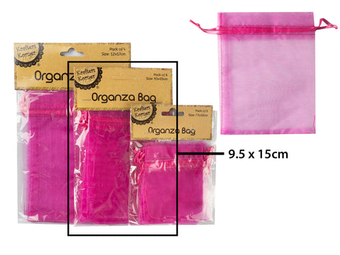 Medium Organza Bags Hot Pink