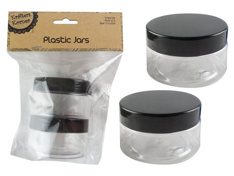 Plastic Jar with Black Screw on Cap