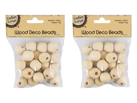 18MM Wood Deco Beads