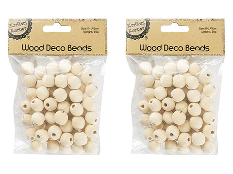 14.5MM Wood Deco Beads