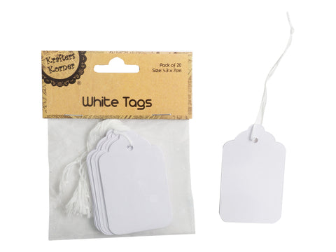 White Tags 20 Pack