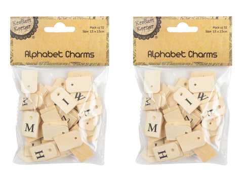 Wooden Alphabet Charms