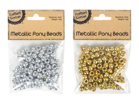 Metallic Pony Beads