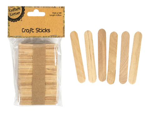 Natural Craft Sticks 100 Pack