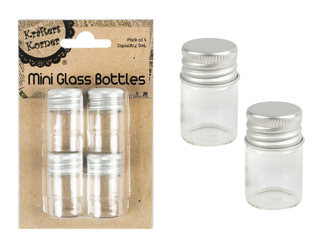 Mini Screw Top Glass Bottles