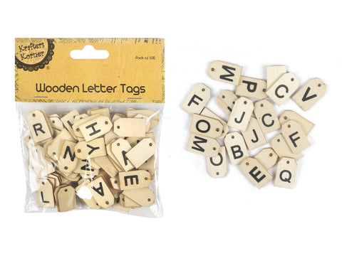 Wooden Letter Tags