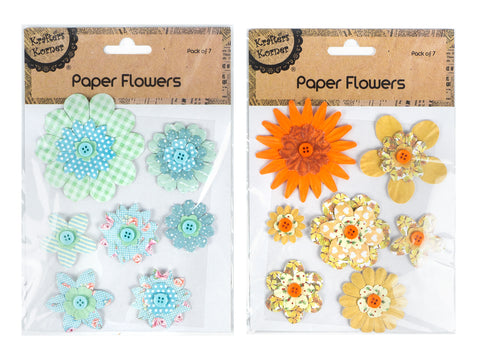 Paper Flowers with Button