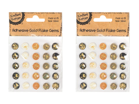 Adhesive Gold Flake Gems