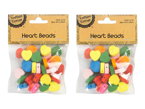 Coloured Heart Beads