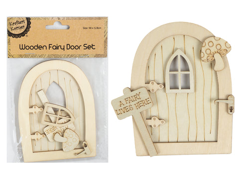Wooden Fairy Door Set