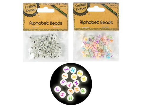 Glow in the Dark Letter Beads