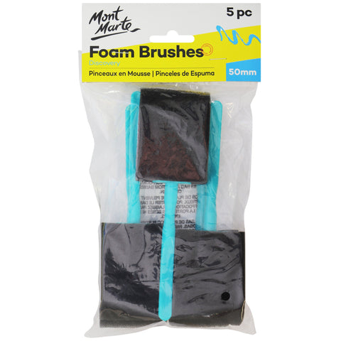 MM Foam Hobby Brush 50mm 5pc Poly Bag