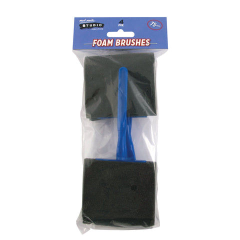 MM Foam Hobby Brush 75mm 4pc Poly Bag