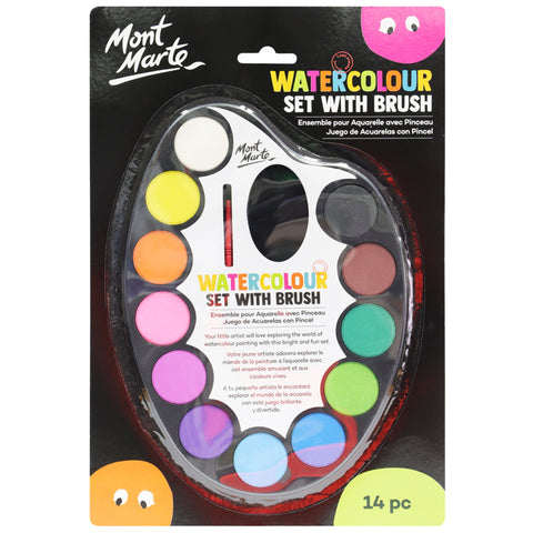 MM Watercolour Set with Brush 14pc