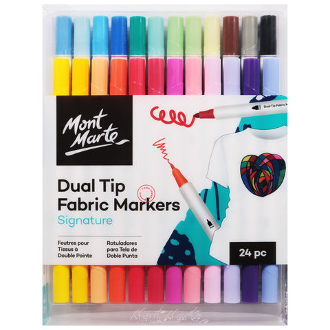 MM Dual Tip Fabric Markers 24pc