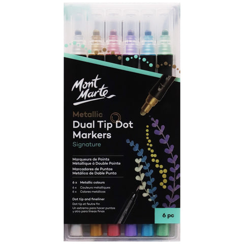 MM Metallic Dot Markers Dual Tip 6pc