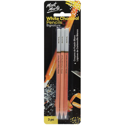 MM White Charcoal Pencils 3pc