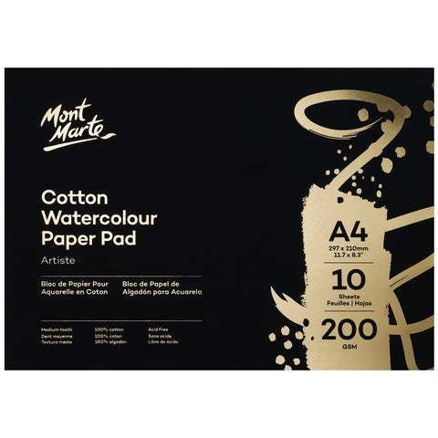 MM Cotton Watercolour Paper 200gsm A4 10 Sheets