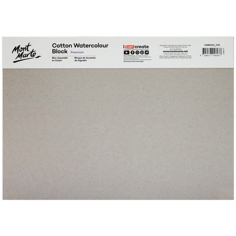 MM Cotton Watercolour Paper Block 300gsm A4 12 Sht
