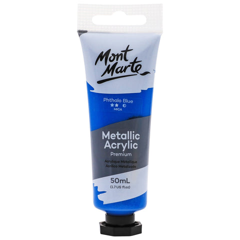 MM Metallic Acrylic Paint 50ml - Phthalo Blue