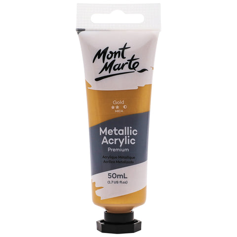 MM Metallic Acrylic Paint 50ml - Gold